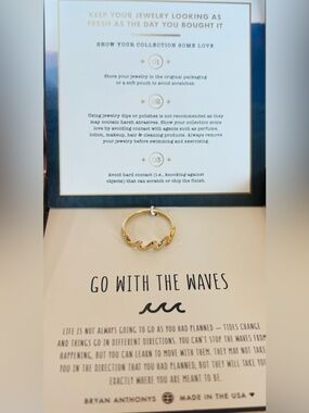 Bryan Anthonys Gold Go With The Waves Ring NWT Size 7